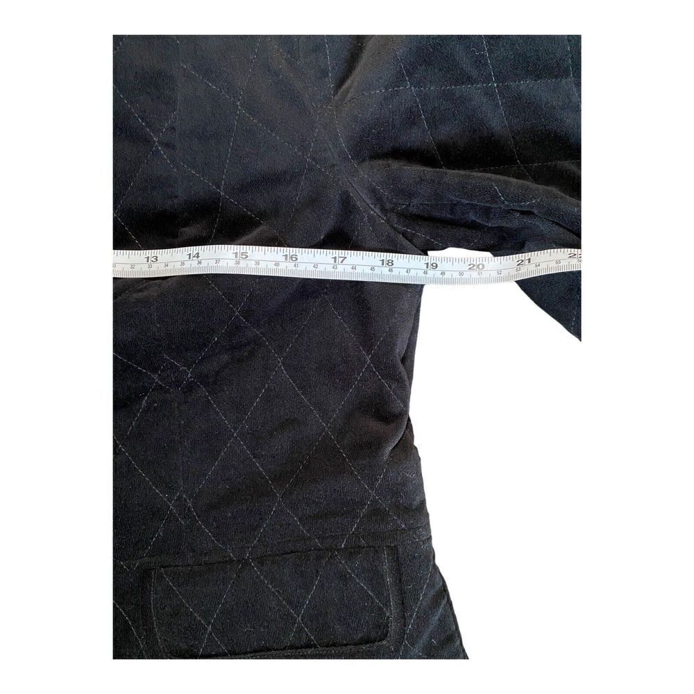 TALBOTS WOMEN'S BLACK VELOUR QUILTED BUTTON DOWN JACKET SZ 8 - Picture 7 of 9